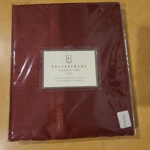 Pottery Barn Silk Dupioni Drape Henna Red